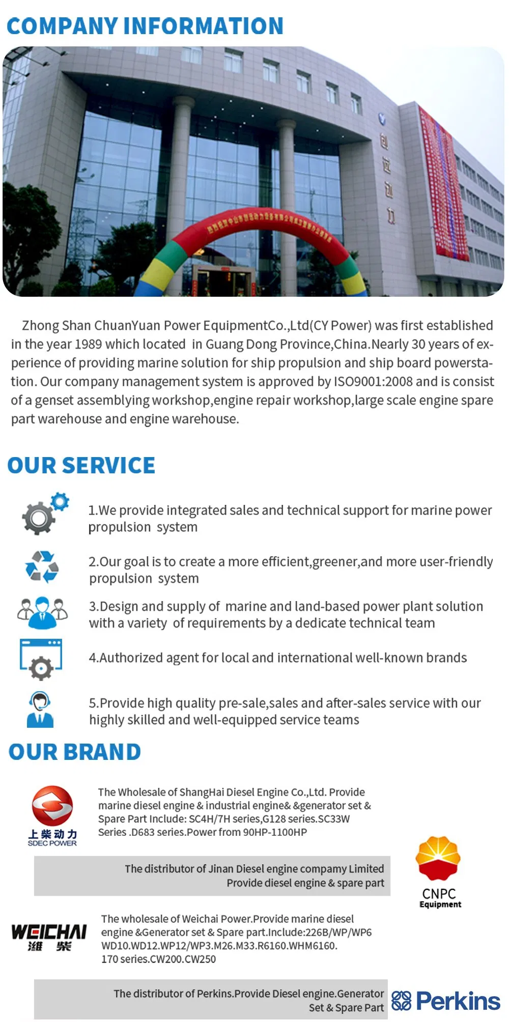 100HP 200HP 350HP 450HP Wp12 Wp13 6160 6170 Series Marine Boat Engine 408-520HP