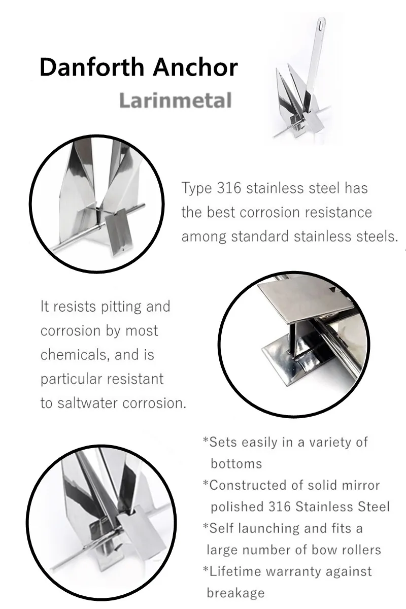 316 Ss Danforth Boat Anchors for Sale with 4408