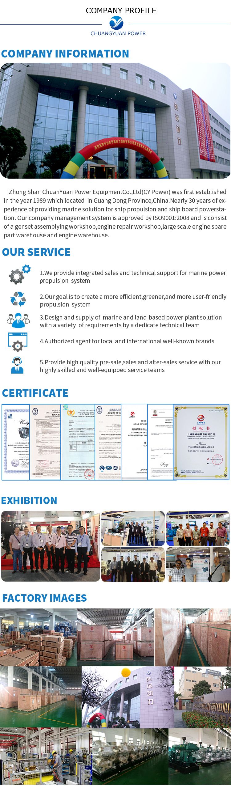 4 Stroke Sdec Marine Diesel Engine Inboard with CCS Certificate