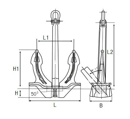 6450kg Nantong Marine Japan Light Weight Anchor Factory Price Lr