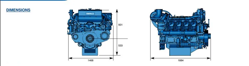 750HP Weichai Marine Engine V 8 Cylinder Baudouin Series Boat Engine