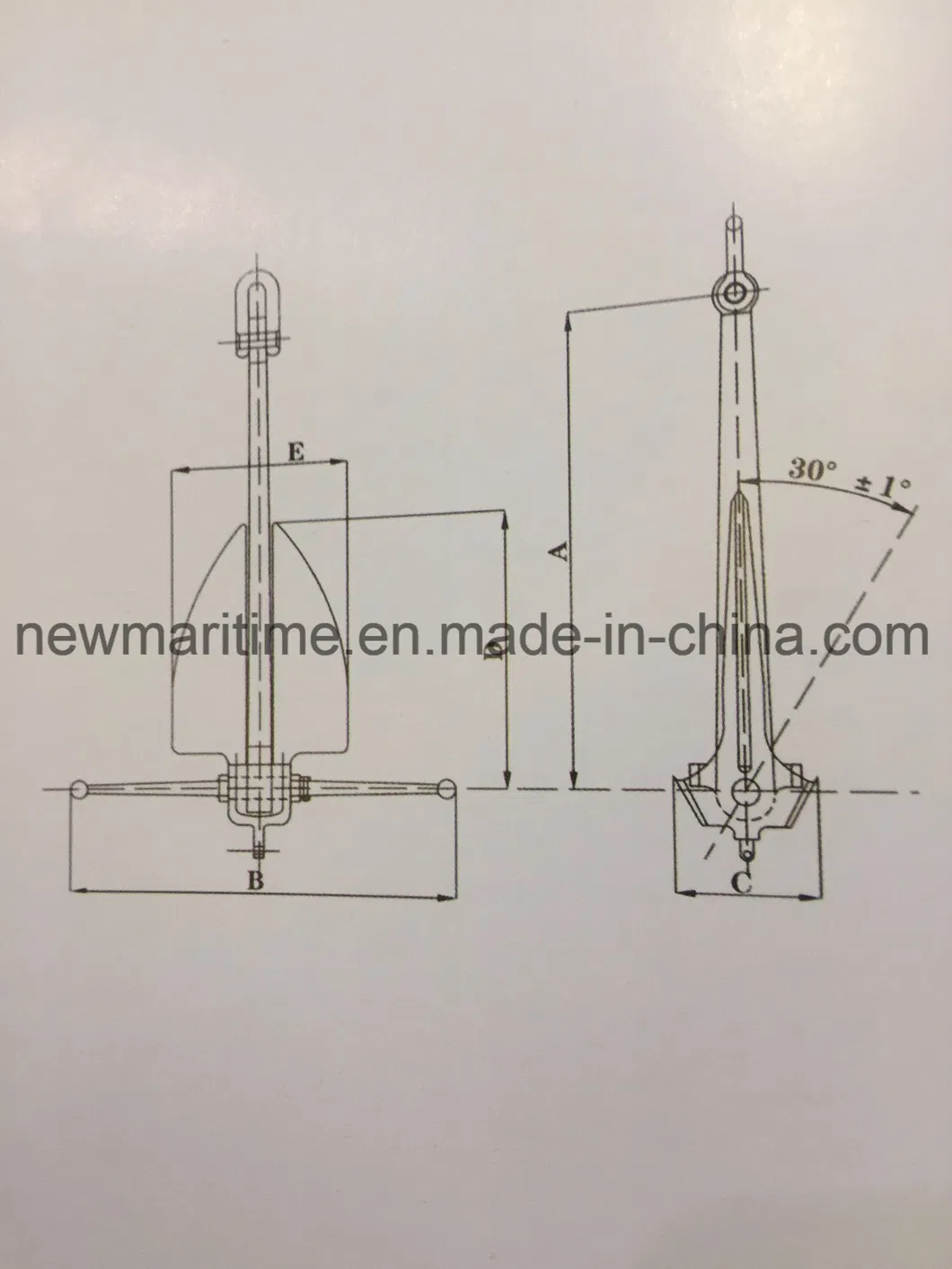 ABS/BV/Lr/Kr/Gl/Dnv/CCS Light Weight Marine Anchor