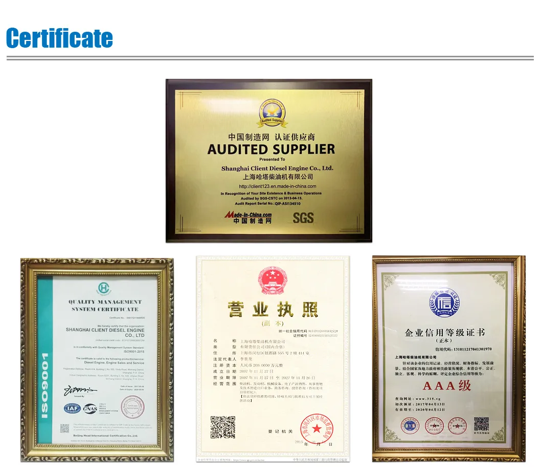 Hot Sale Brand New 6 Cylinders 261kw Water Cooled Boat Engine Marine Engine (Nta855 Kta19 Kta38)