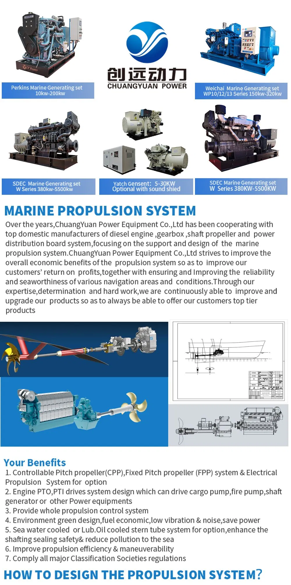 Genuine 825HP 605kw/1500rpm Inboard High Power 4 Stroke 6 Cylinder International Importers Motor Diesel Marine Engine