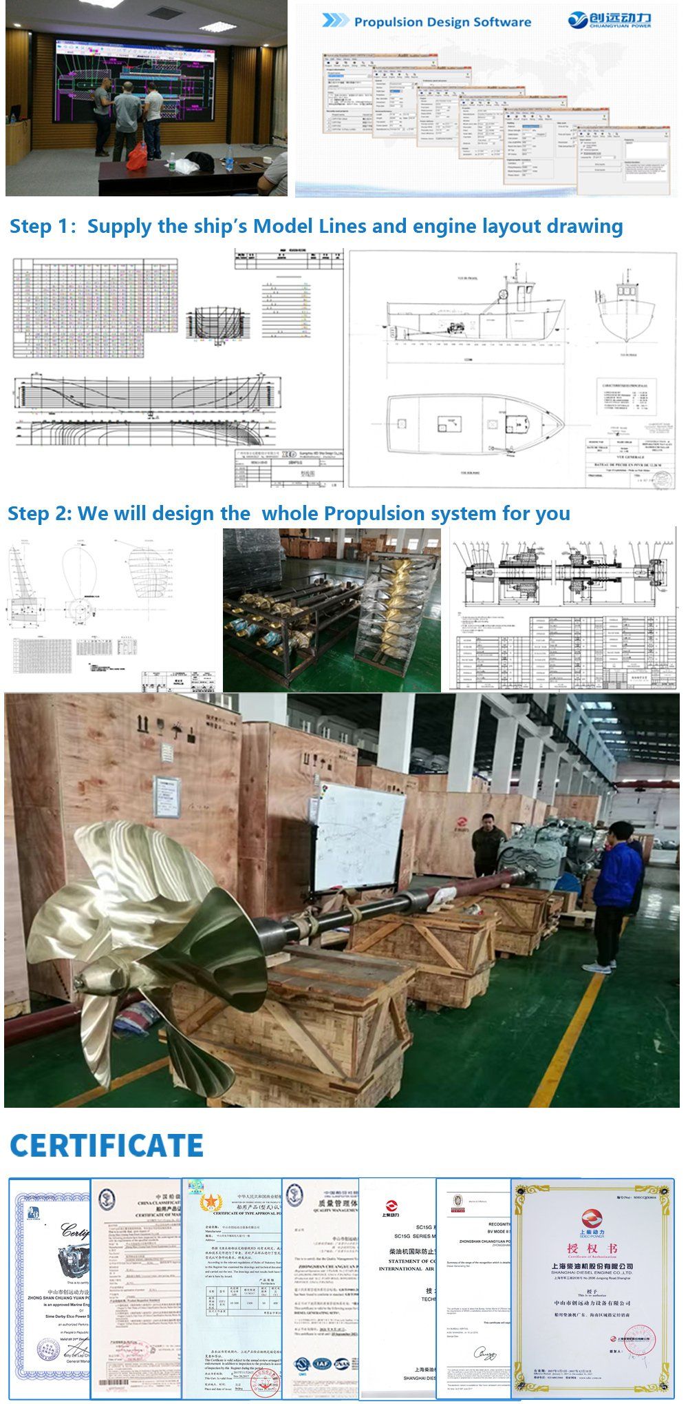 Genuine Sdec 735 HP 540kw/1350rpm China Ship Boat Marine Manufacturer Set Purpose Project Diesel Engine with Gearbox