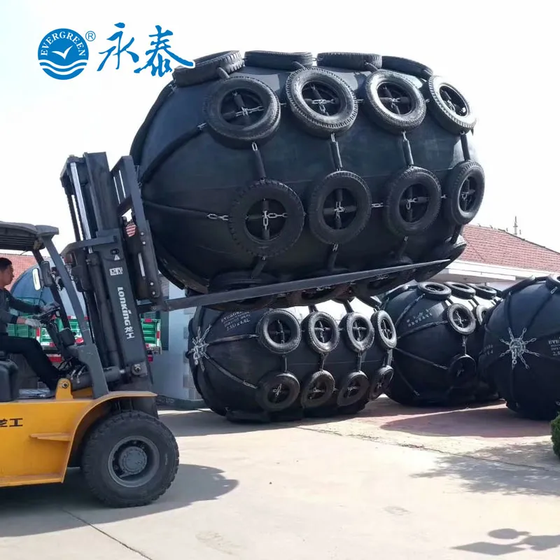 Inflatable Marine Pneumatic Rubber Fender with Galvanized Chain and Tire