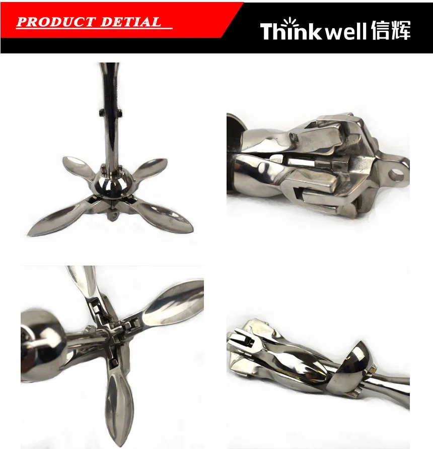 Marine Stainless Steel Boat Grapnel Type a Folding Anchor