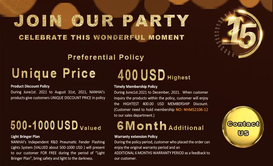 Nanhai No. 1 Yokohama Type Pneumatic Rubber Fender, Marine Floating Inflatable Fender for Barges Sts Transfers and Pier, Port Docks Fenders