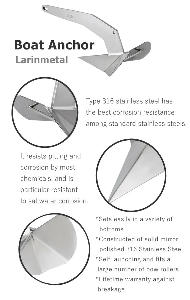 Stainless Steel Durable Docking Hardware Boat Flipper Delta Anchor for Boat Marine Yacht