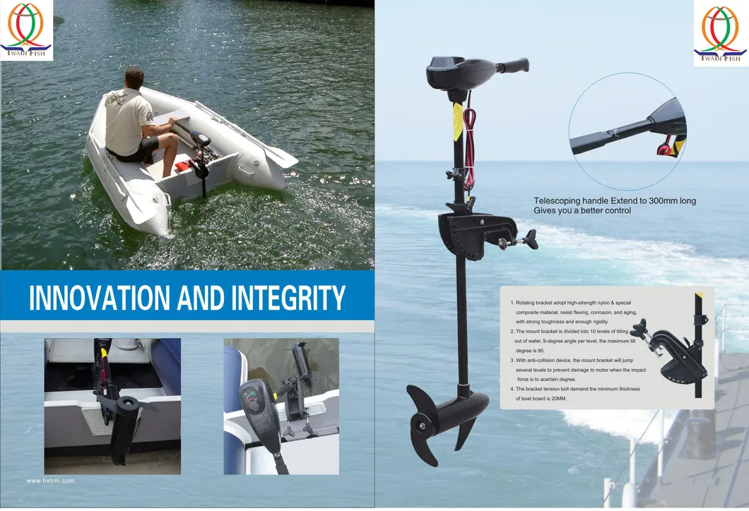 Thrust 36lbs Electric Trolling Motor for Inflatable Boat for Fising Boat Red Color 12V