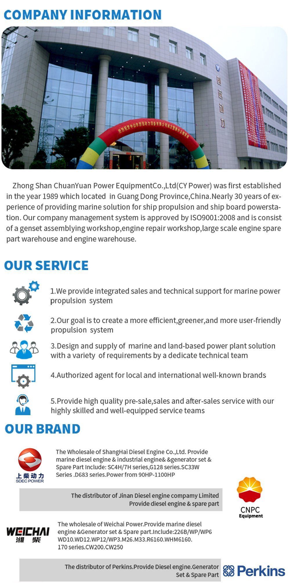 Wd10 200HP Chinese Small Marine Diesel Engine with Gearbox Price for Boat 140-230kw